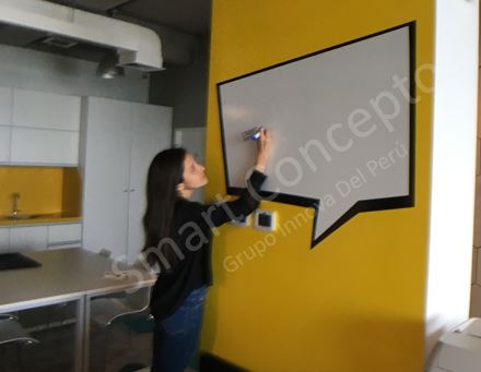 Pintura Pizarra Transparente en una columna con diseño interesante